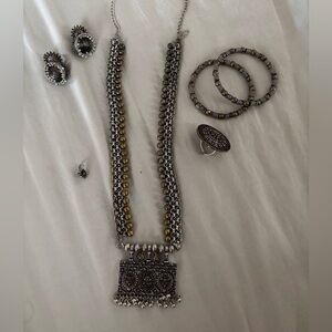 Oxidized Indian jewelry set